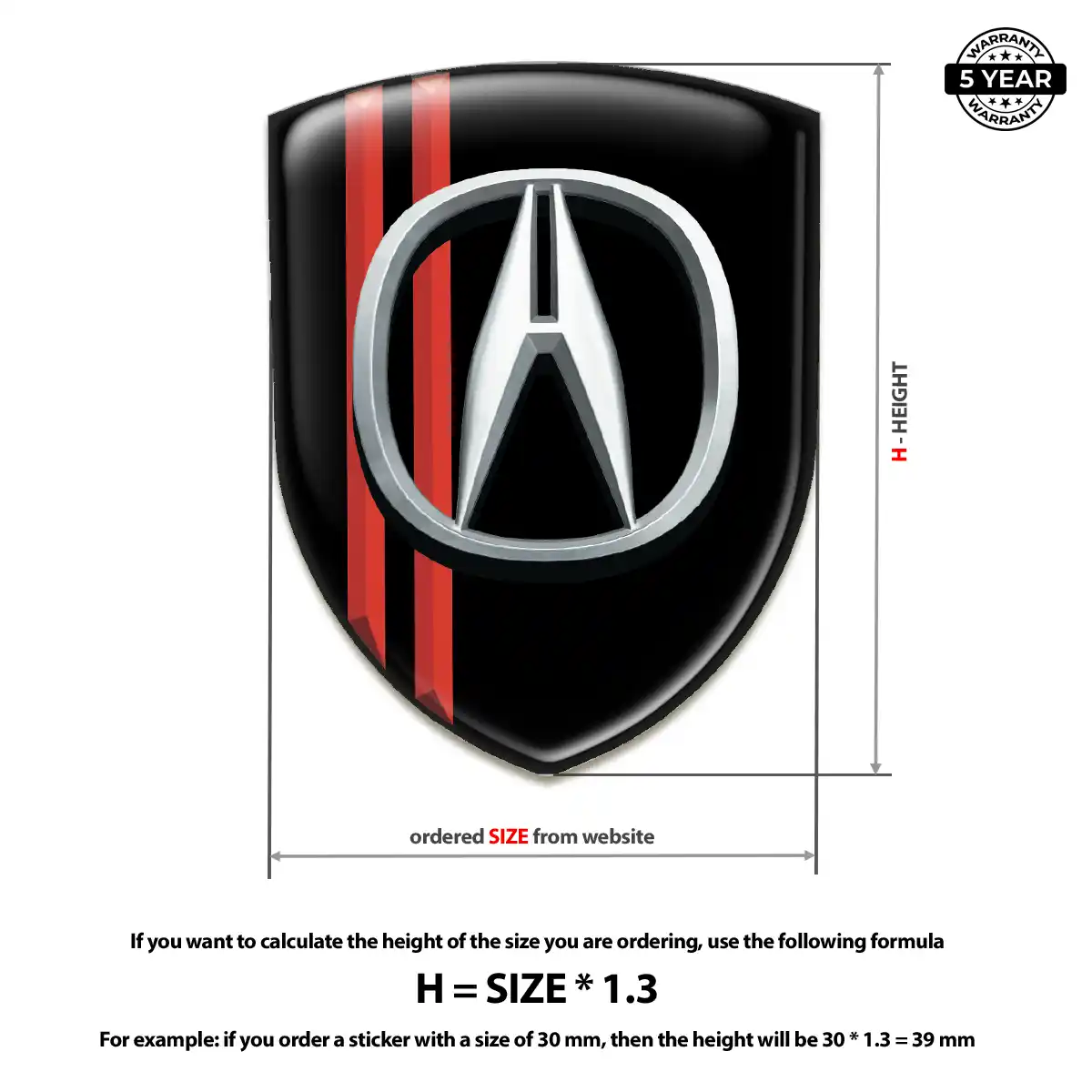 Acura Automotive Resin Decal Refined Design