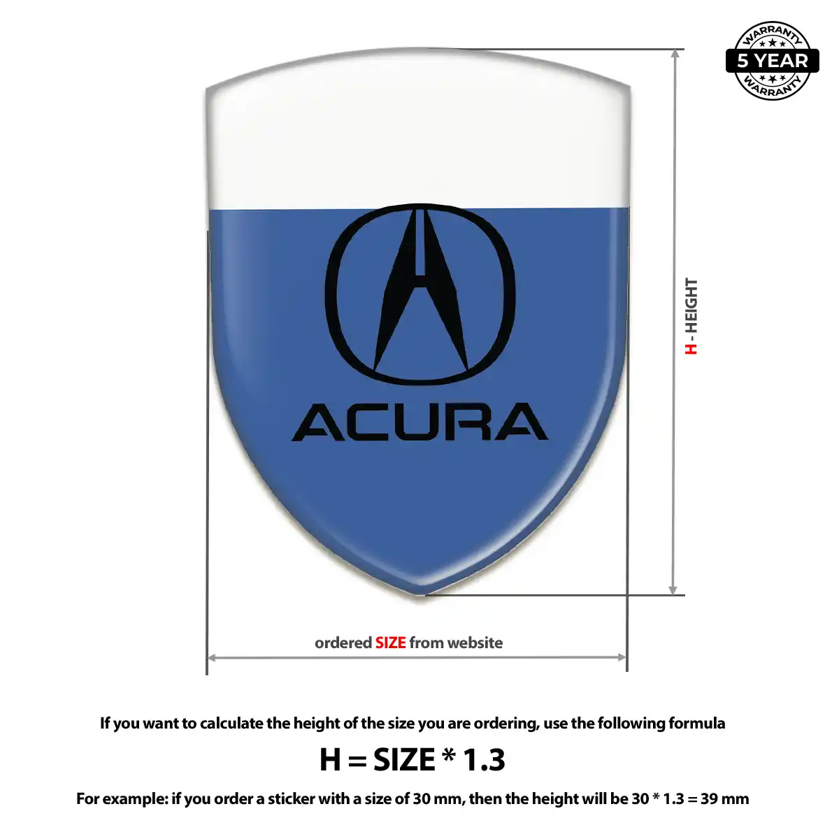 Acura Automotive Resin Decal Sleek Style