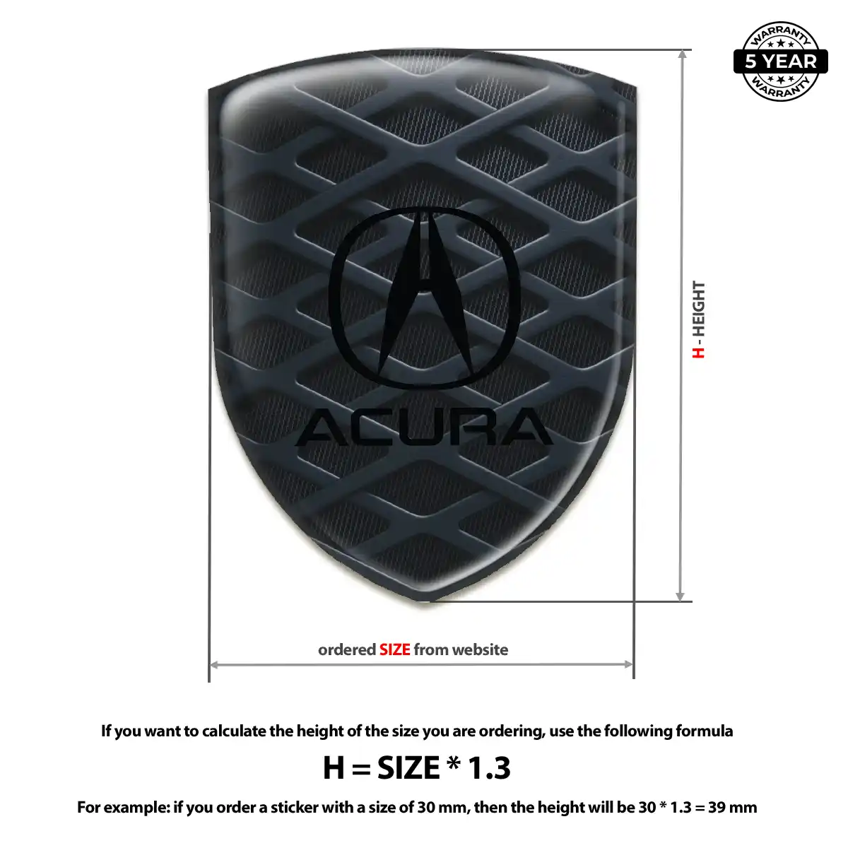 Acura Car Badge Sticker Elite Edition