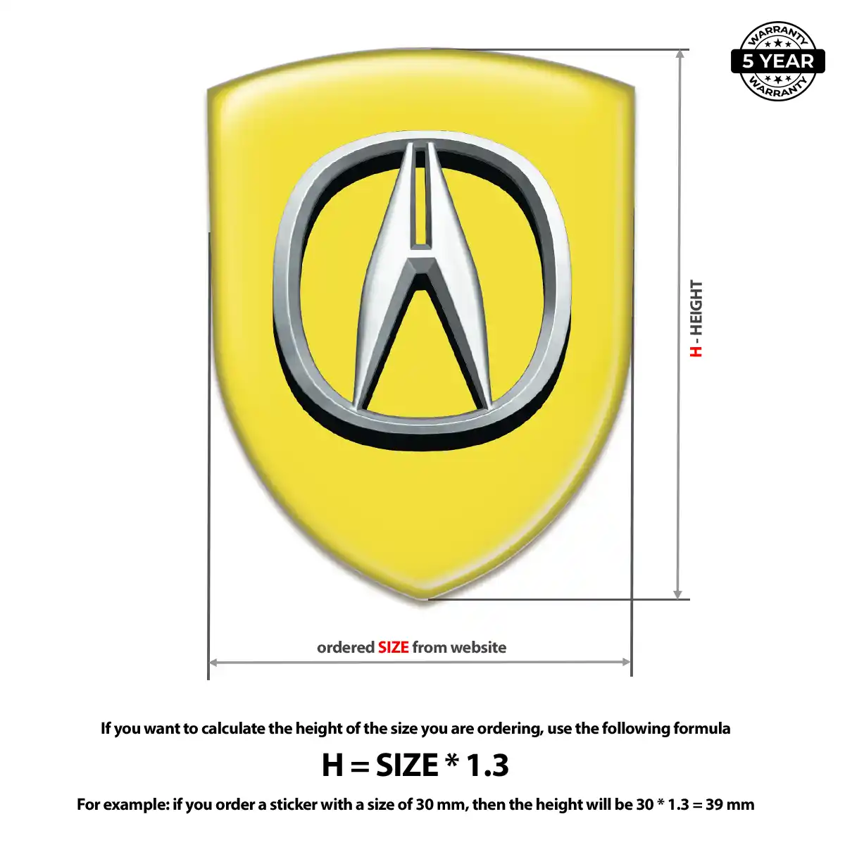 Acura Car Badge Sticker Noble Edition