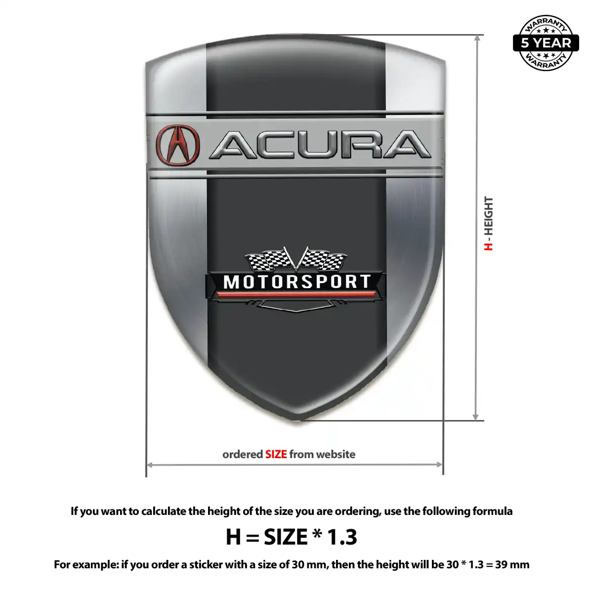 Acura Car Badge Sticker Prestige Line
