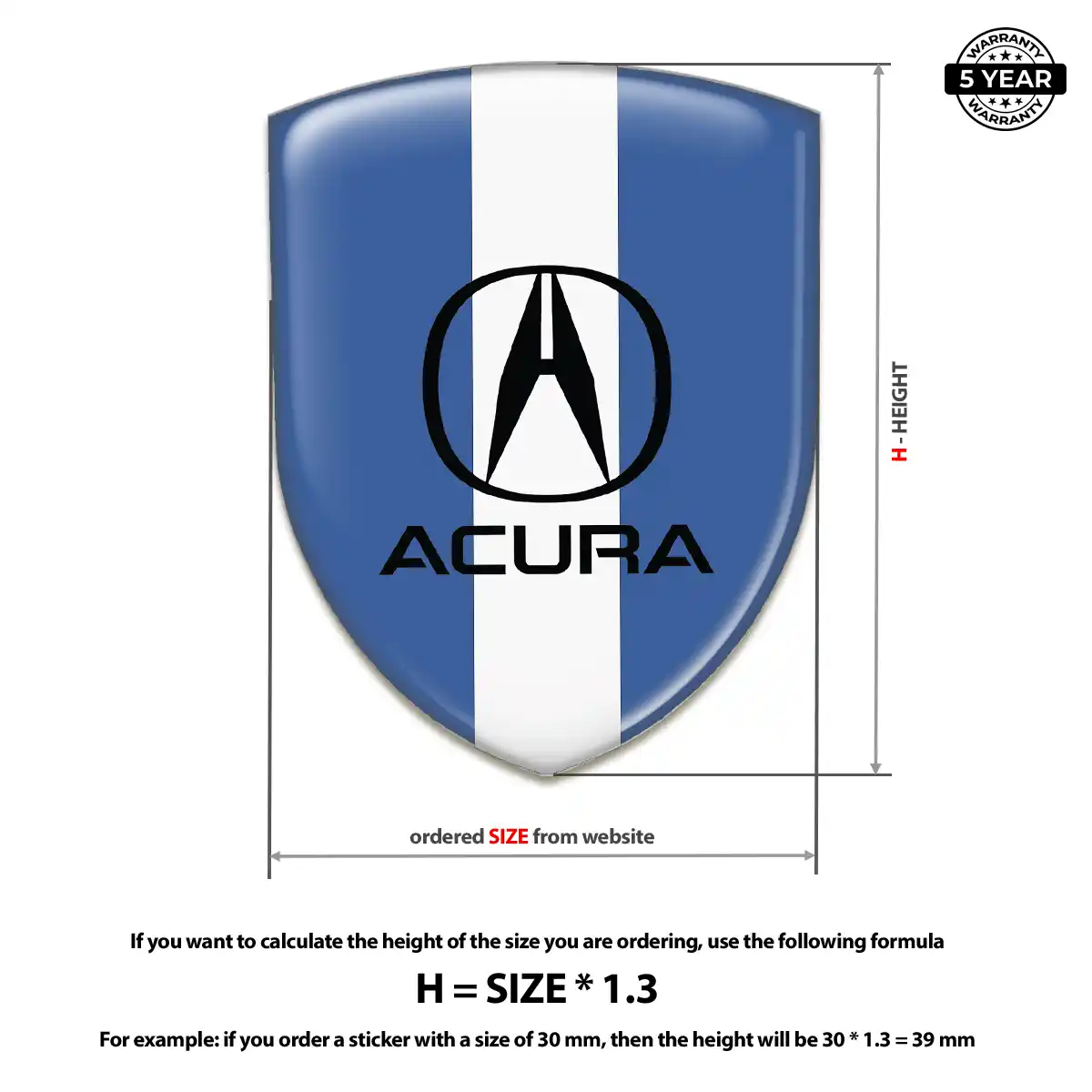 Acura Car Badge Sticker Prime Quality