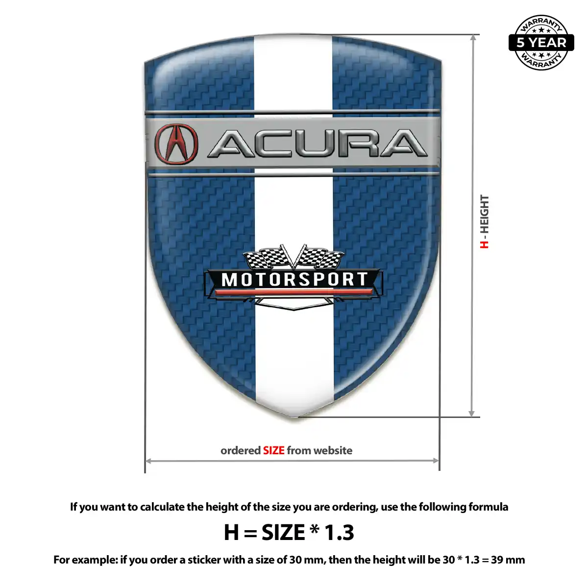 Acura Car Badge Sticker Refined Design