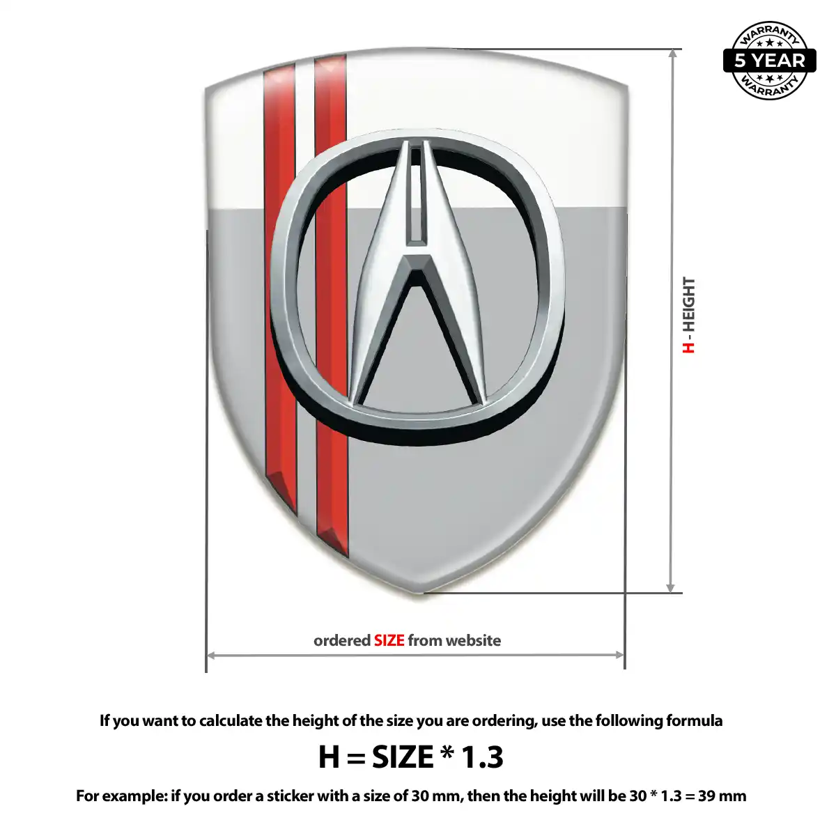 Acura Car Badge Sticker Sleek Style