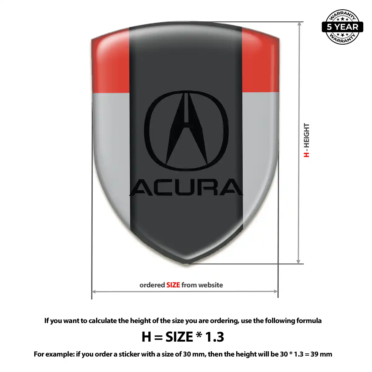 Acura Car Emblem Decal Elite Edition