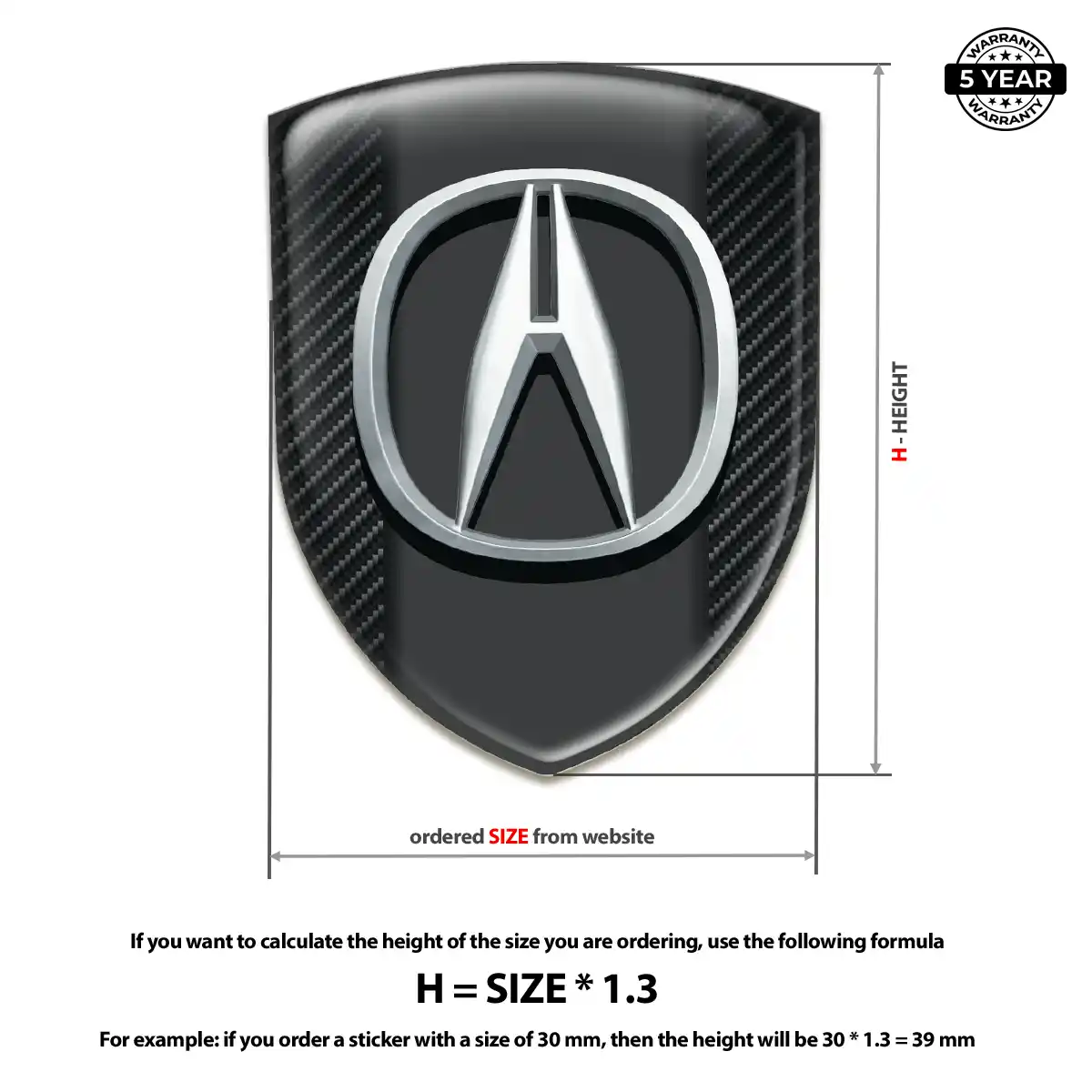 Acura Car Emblem Decal Exclusive Series