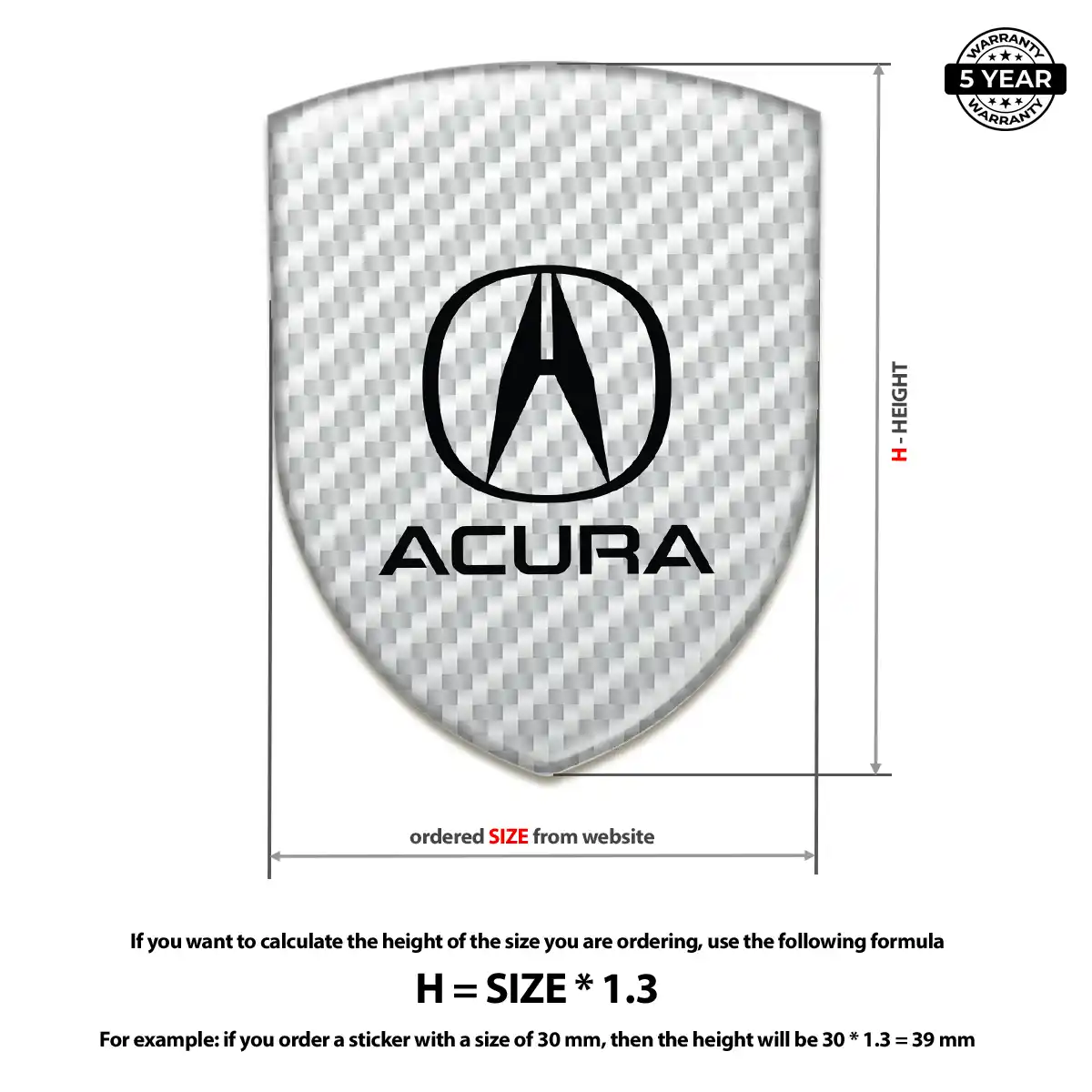 Acura Car Emblem Decal Noble Edition