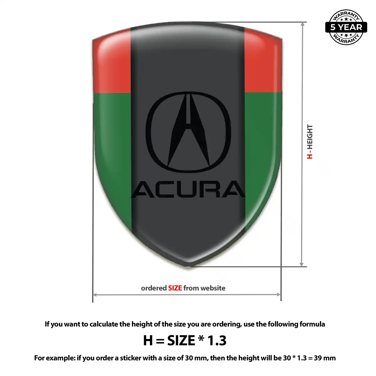Acura Car Emblem Decal Opulent Line