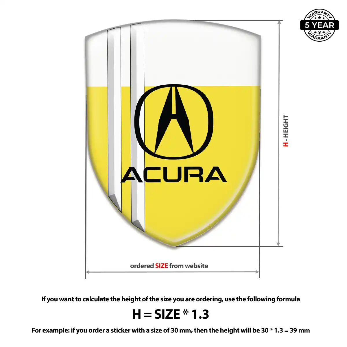 Acura Car Emblem Decal Prestige Line