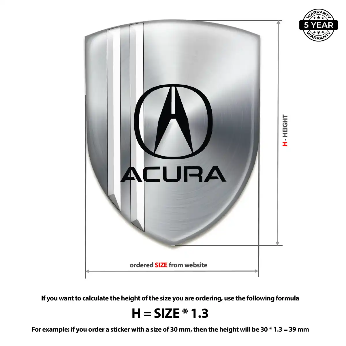Acura Car Emblem Decal Prime Quality