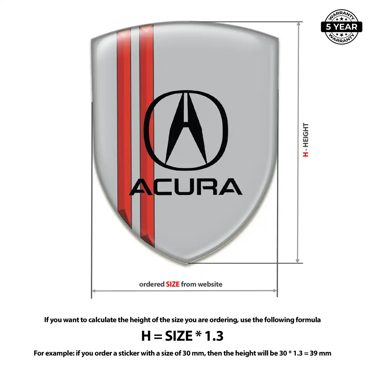 Acura Car Emblem Decal Refined Design