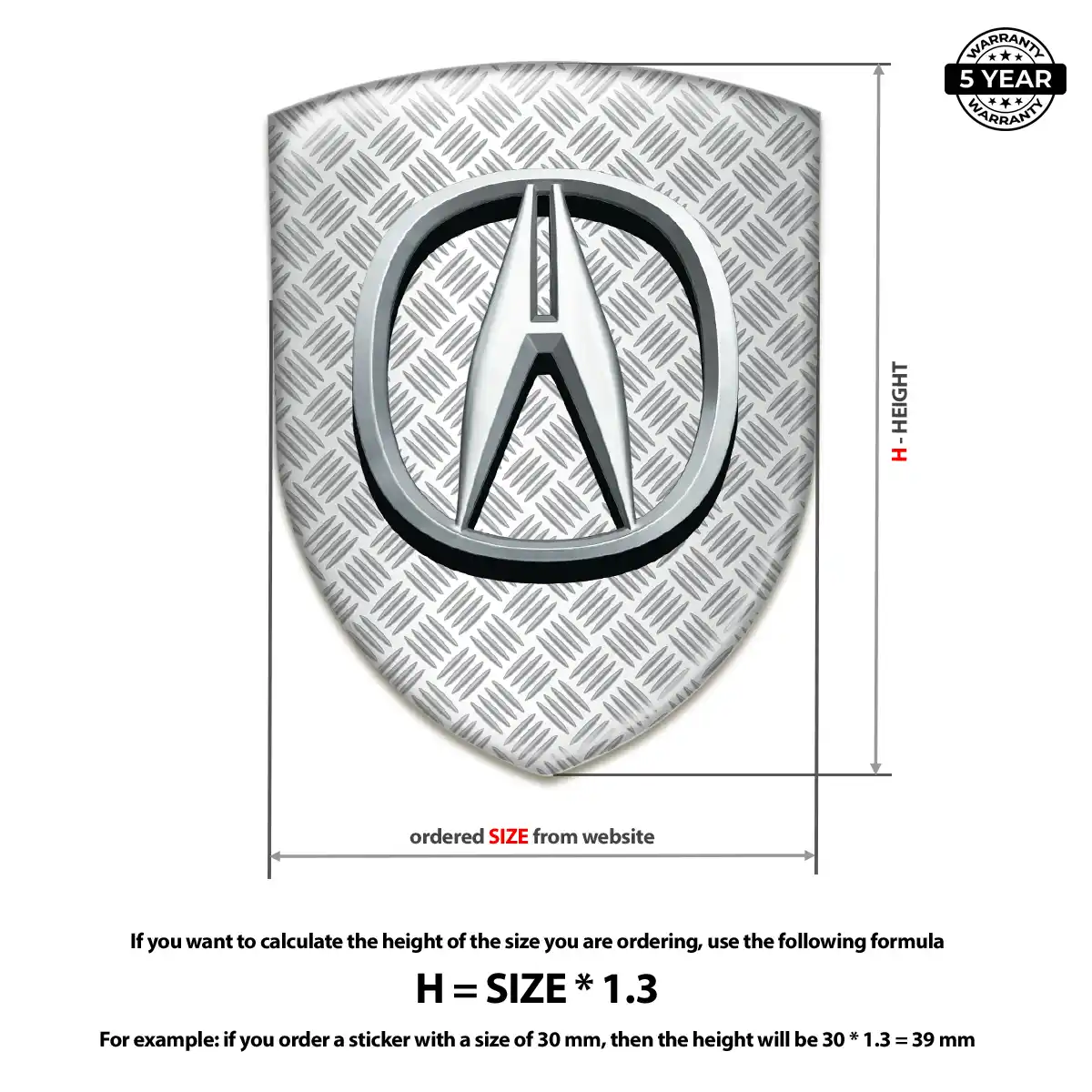 Acura Car Emblem Decal Signature Grade
