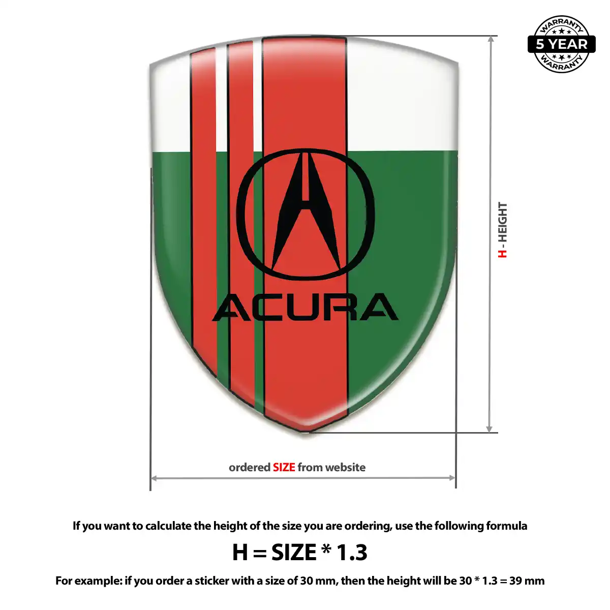 Acura Car Emblem Overlay Deluxe Edition