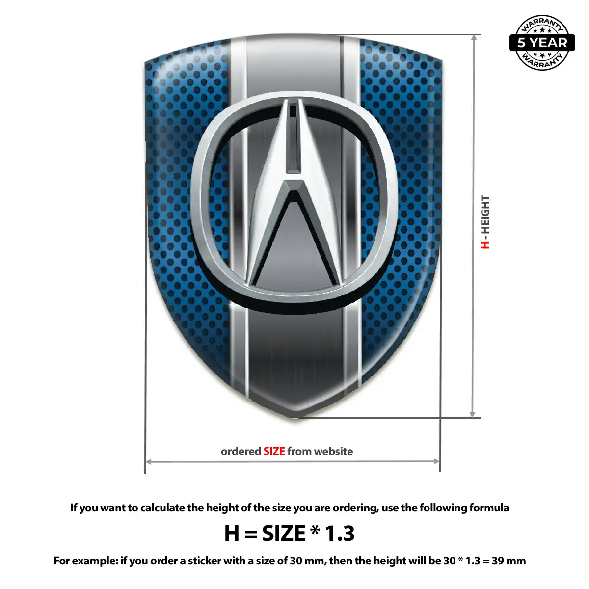 Acura Car Emblem Overlay Elite Edition