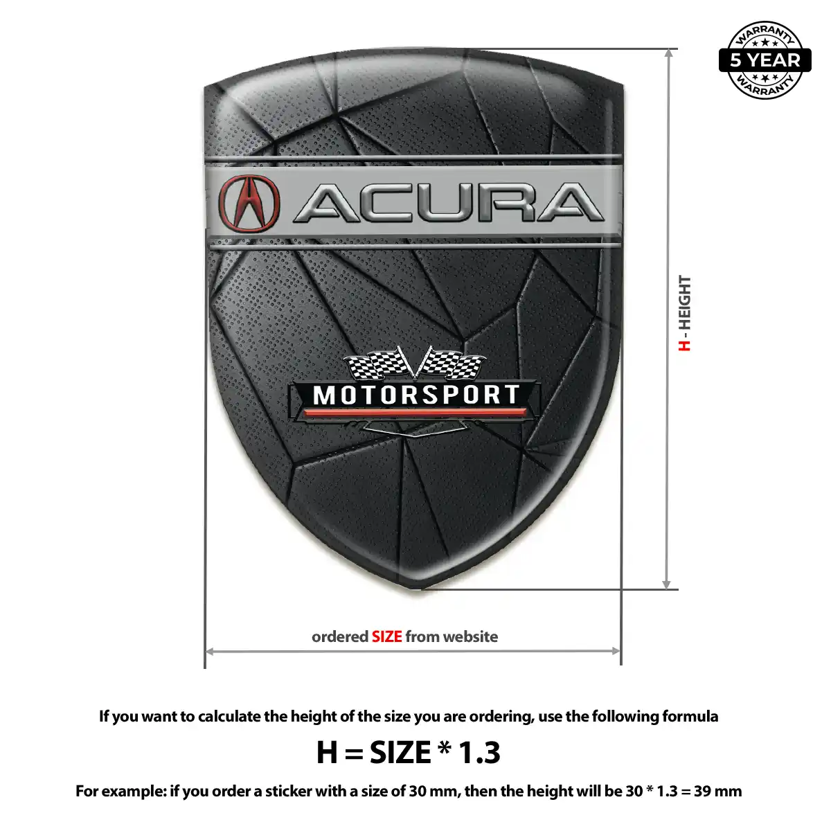 Acura Car Emblem Overlay Noble Edition