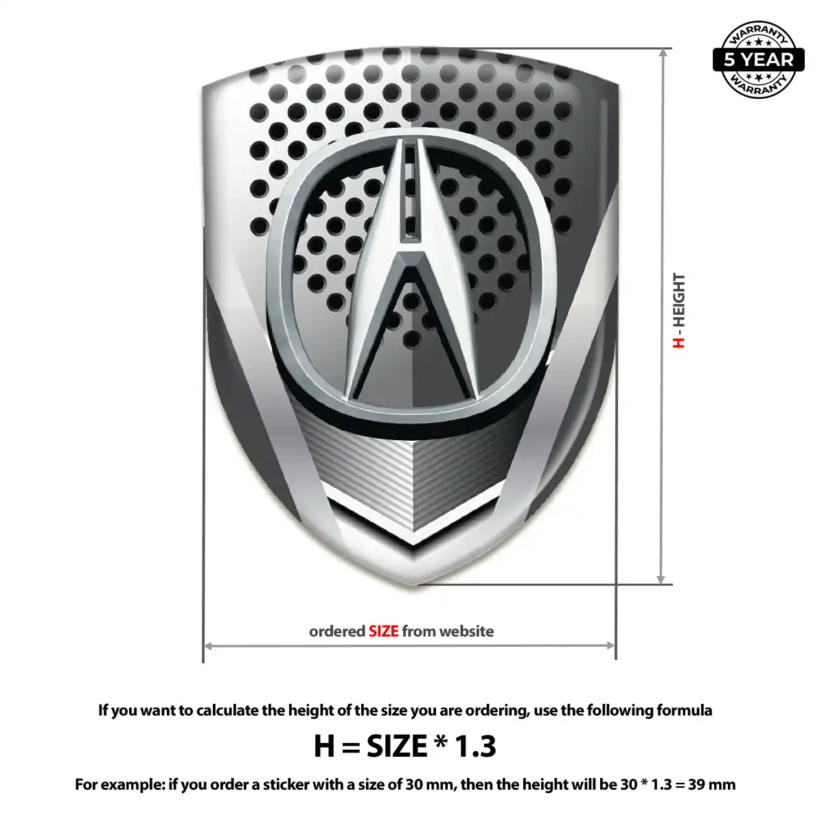 Acura Car Emblem Overlay Opulent Line