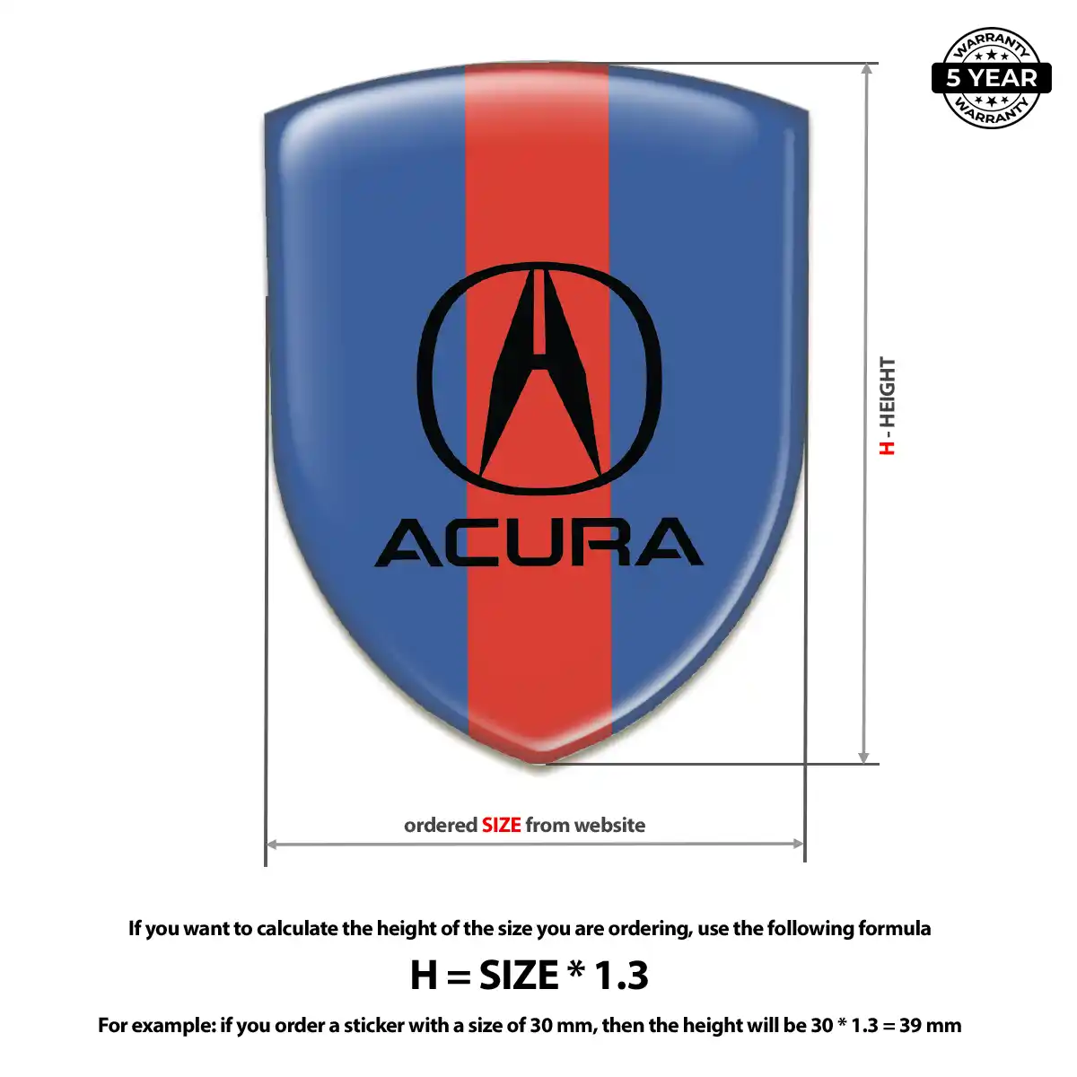 Acura Car Emblem Overlay Prime Quality