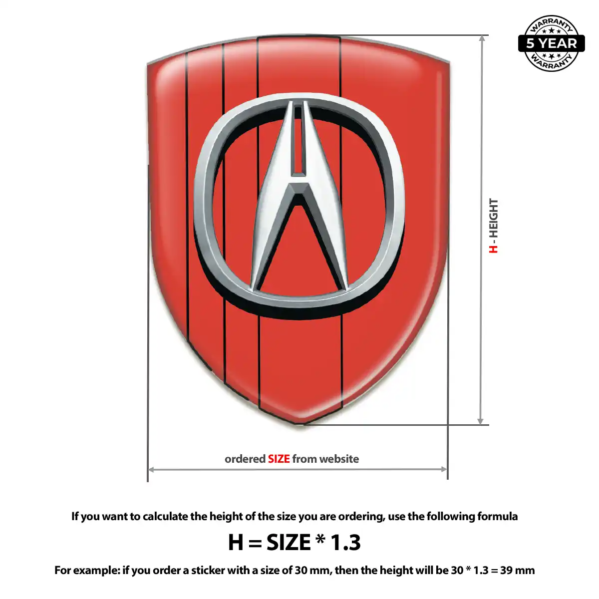 Acura Car Emblem Sticker Elite Edition