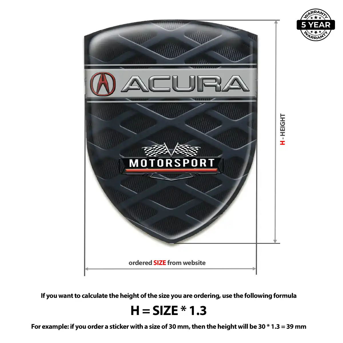 Acura Car Emblem Sticker Noble Edition
