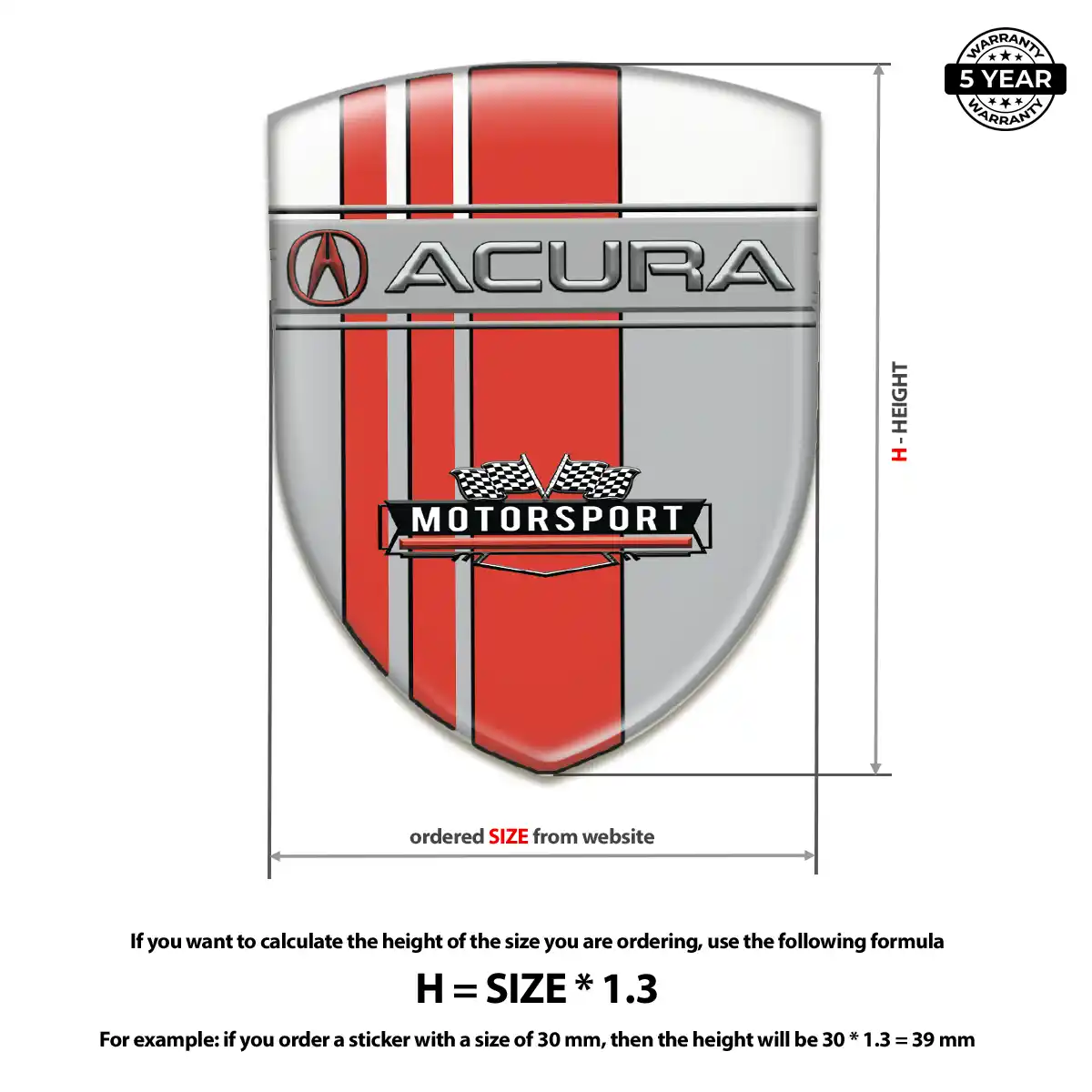 Acura Car Emblem Sticker Opulent Line