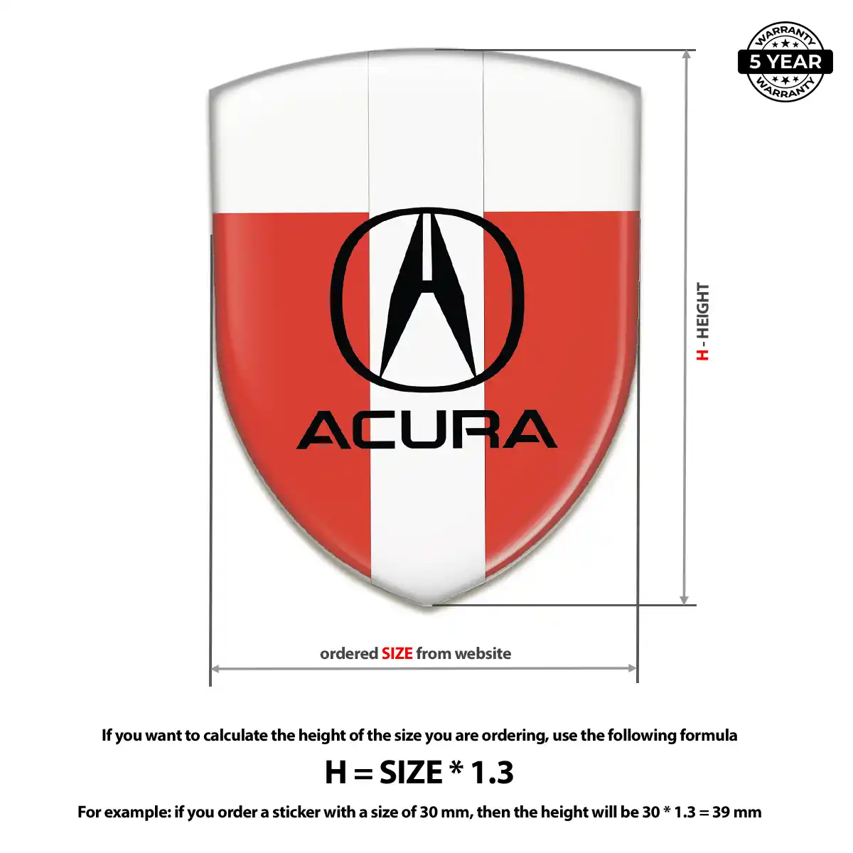 Acura Car Emblem Sticker Prestige Line