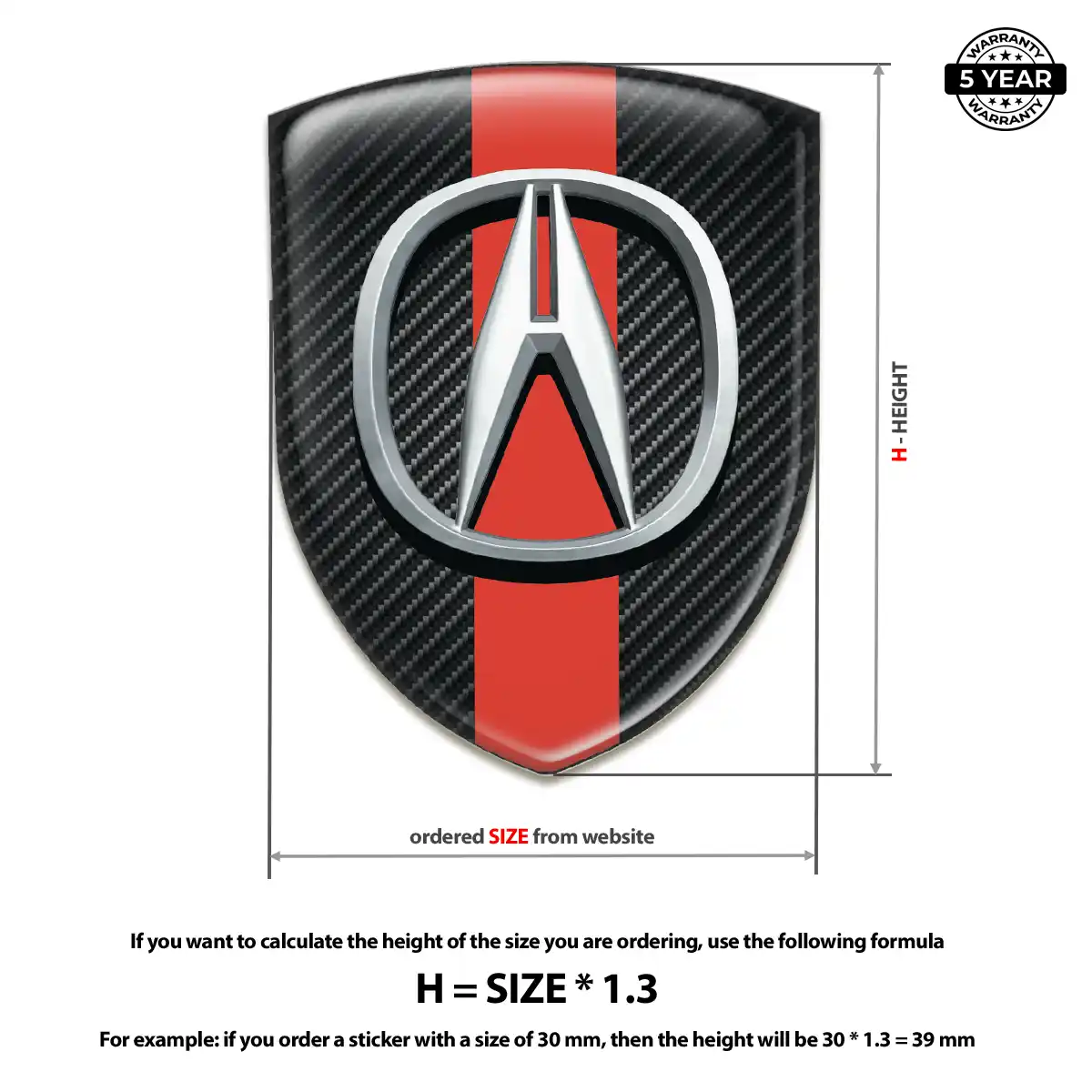 Acura Car Emblem Sticker Refined Design