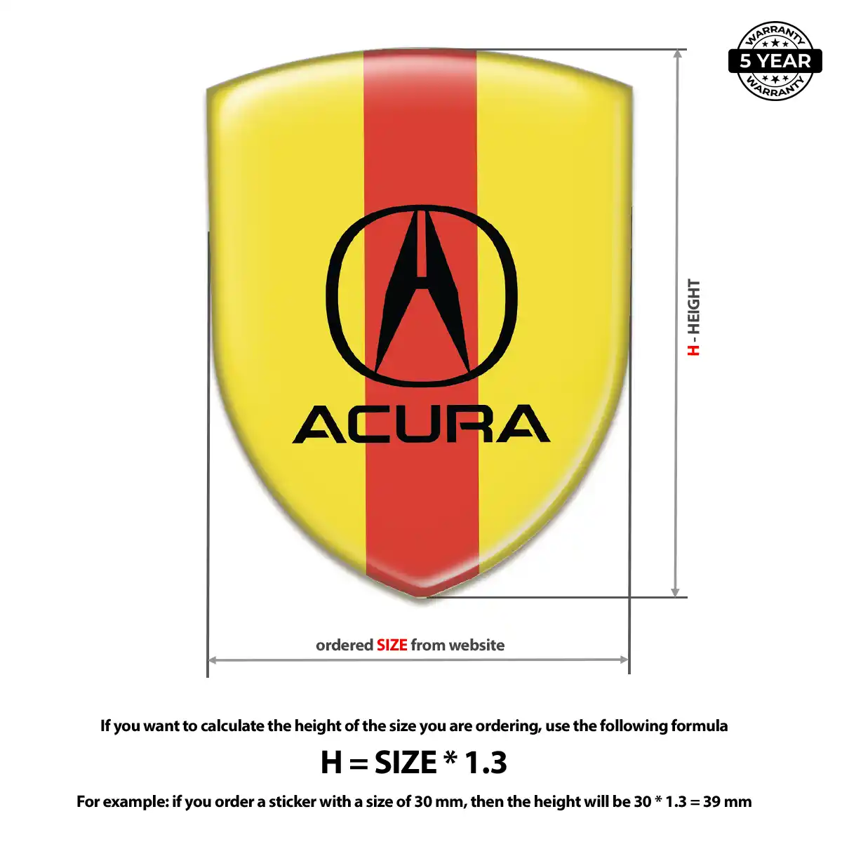 Acura Car Emblem Sticker Signature Grade