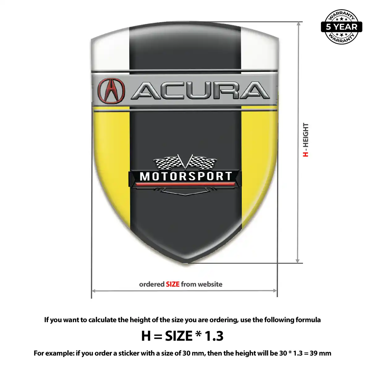 Acura Car Logo Decal Deluxe Edition