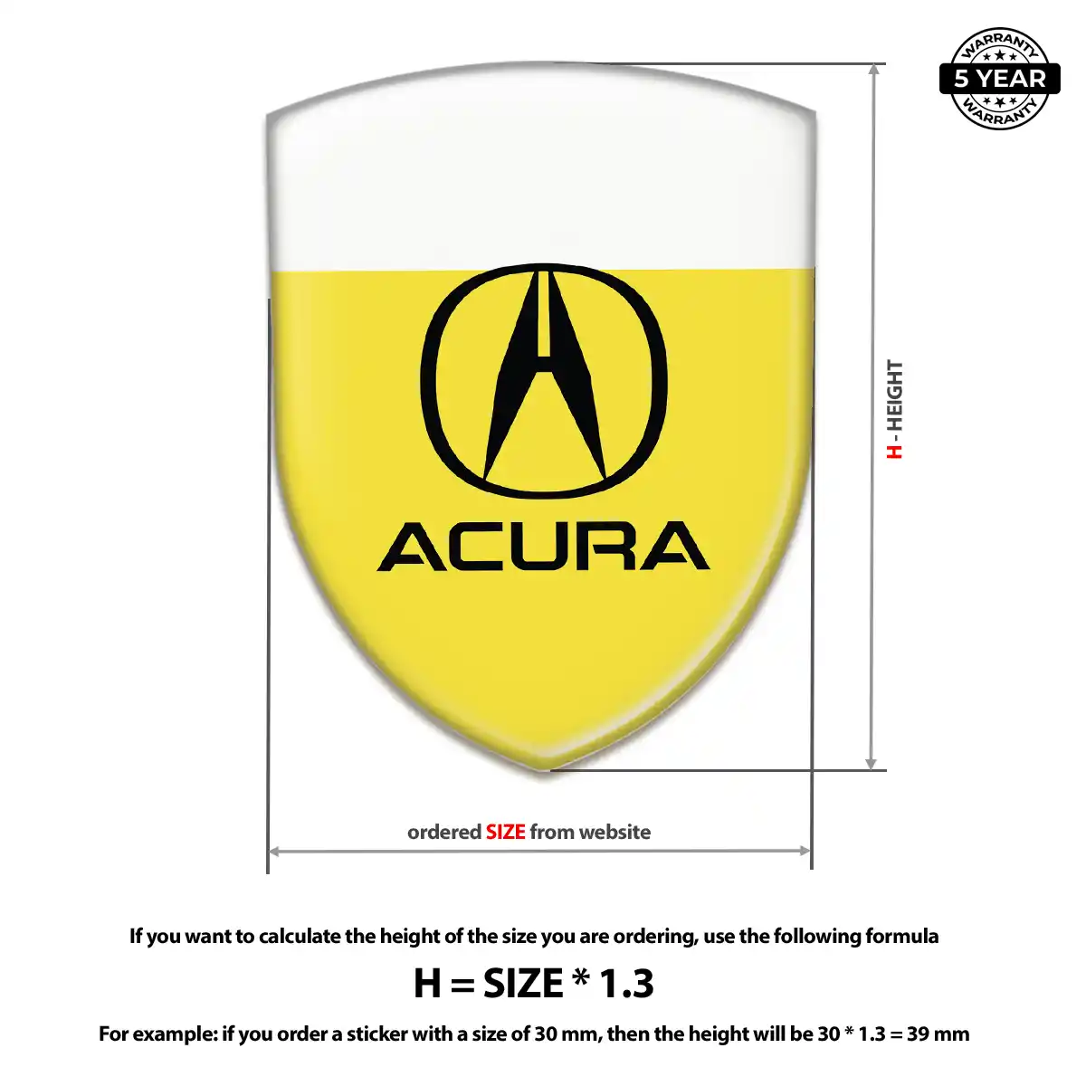Acura Car Logo Decal Elite Edition