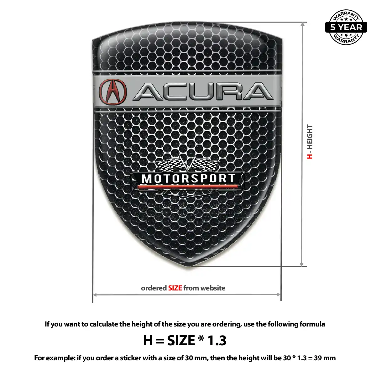 Acura Car Logo Decal Elite Finish