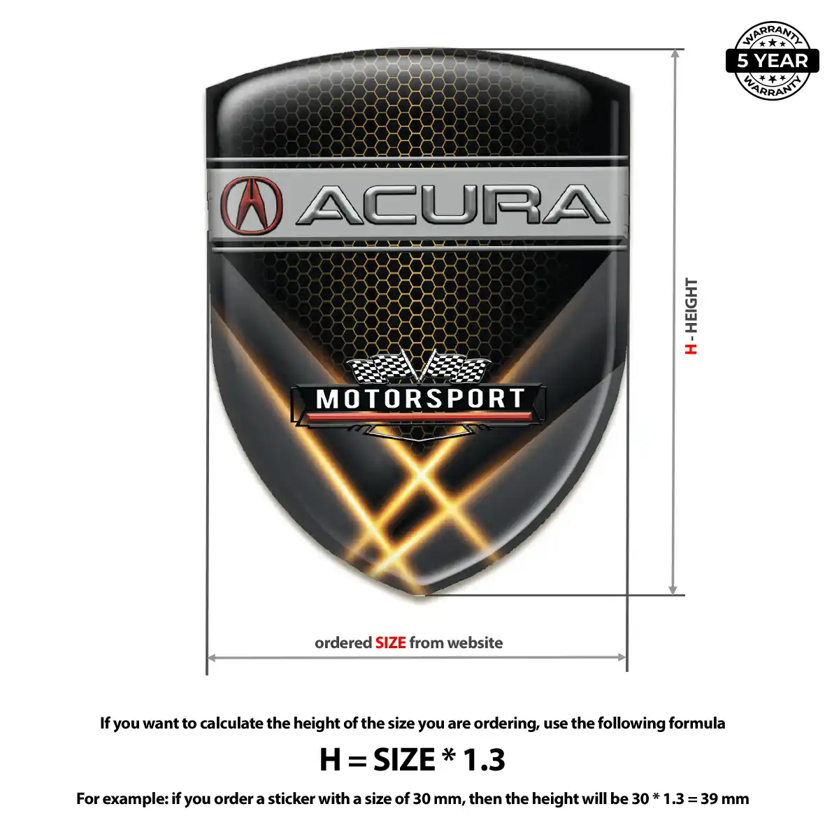 Acura Car Logo Decal Exclusive Series