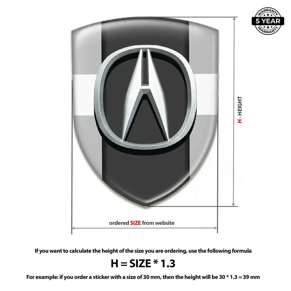 Acura Car Logo Decal Noble Edition