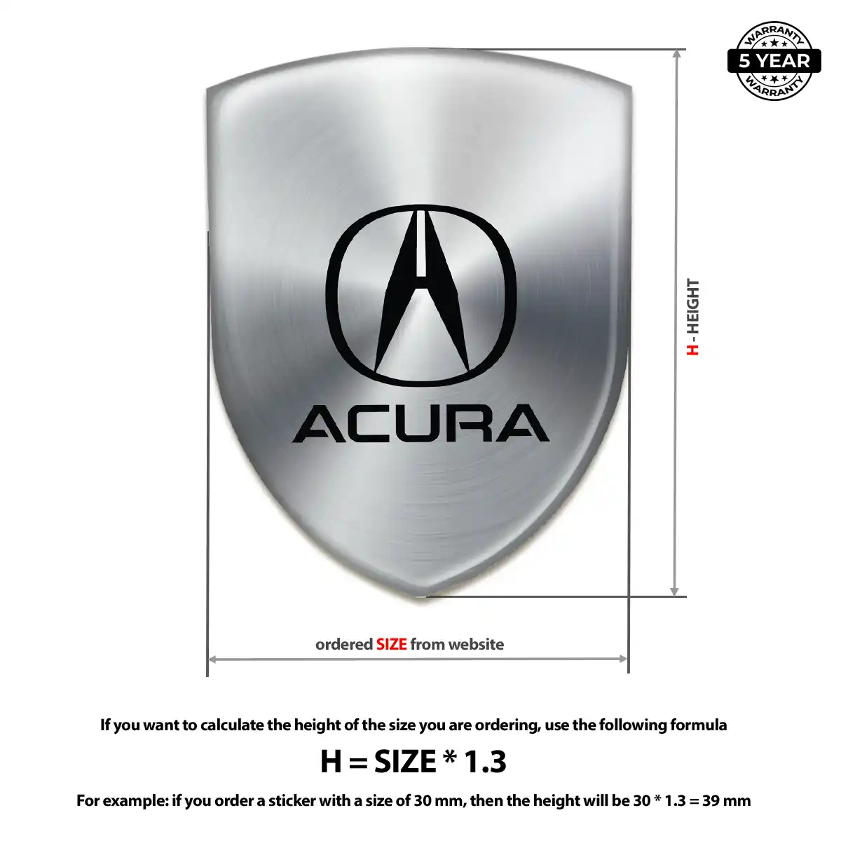 Acura Car Logo Decal Prestige Line