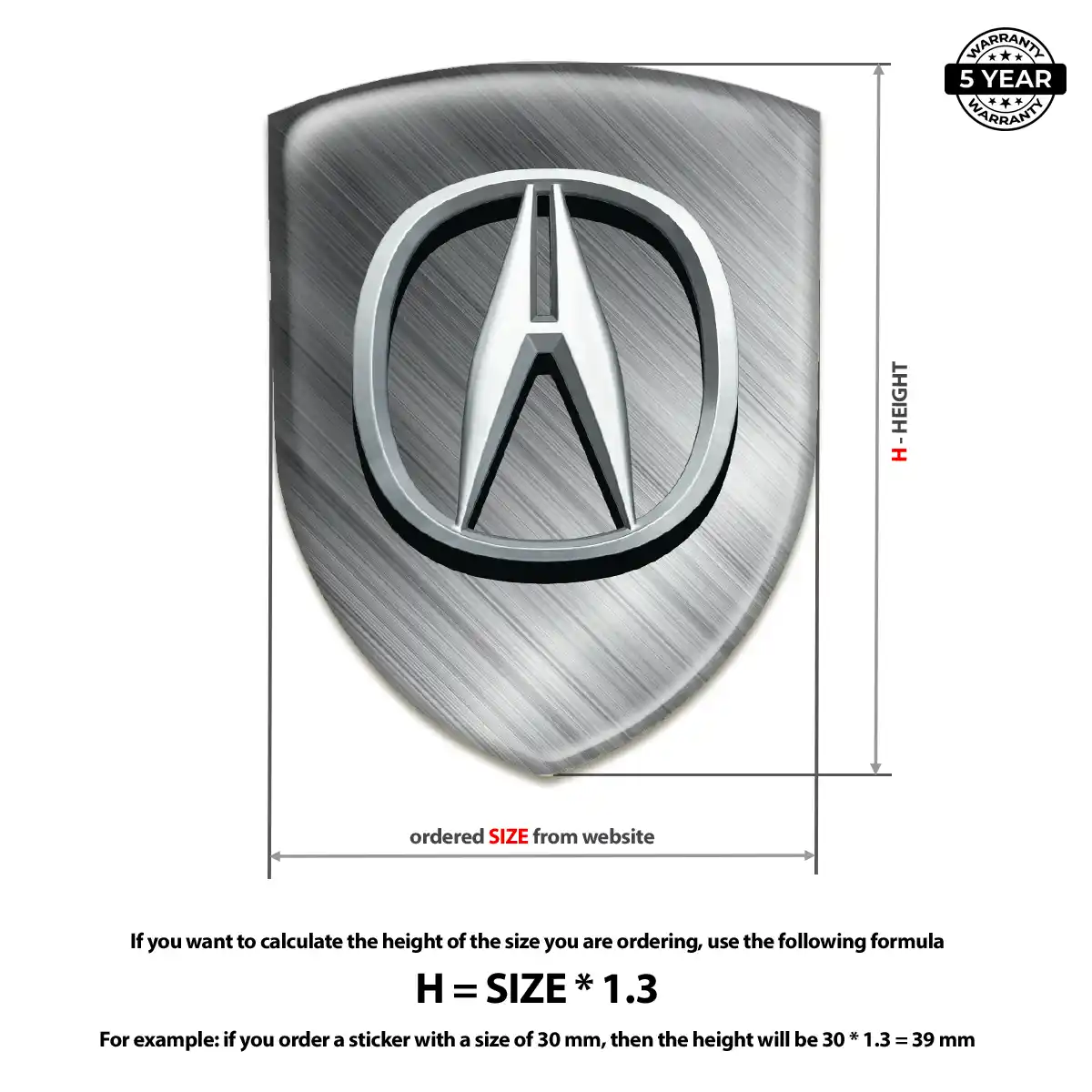Acura Car Logo Decal Signature Grade
