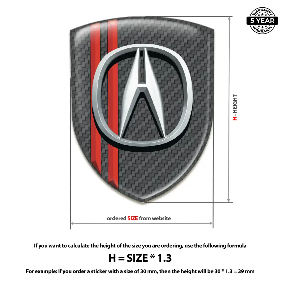 Acura Crest Logo Emblem Elite Finish