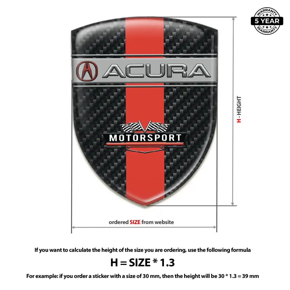 Acura Crest Logo Emblem Opulent Line