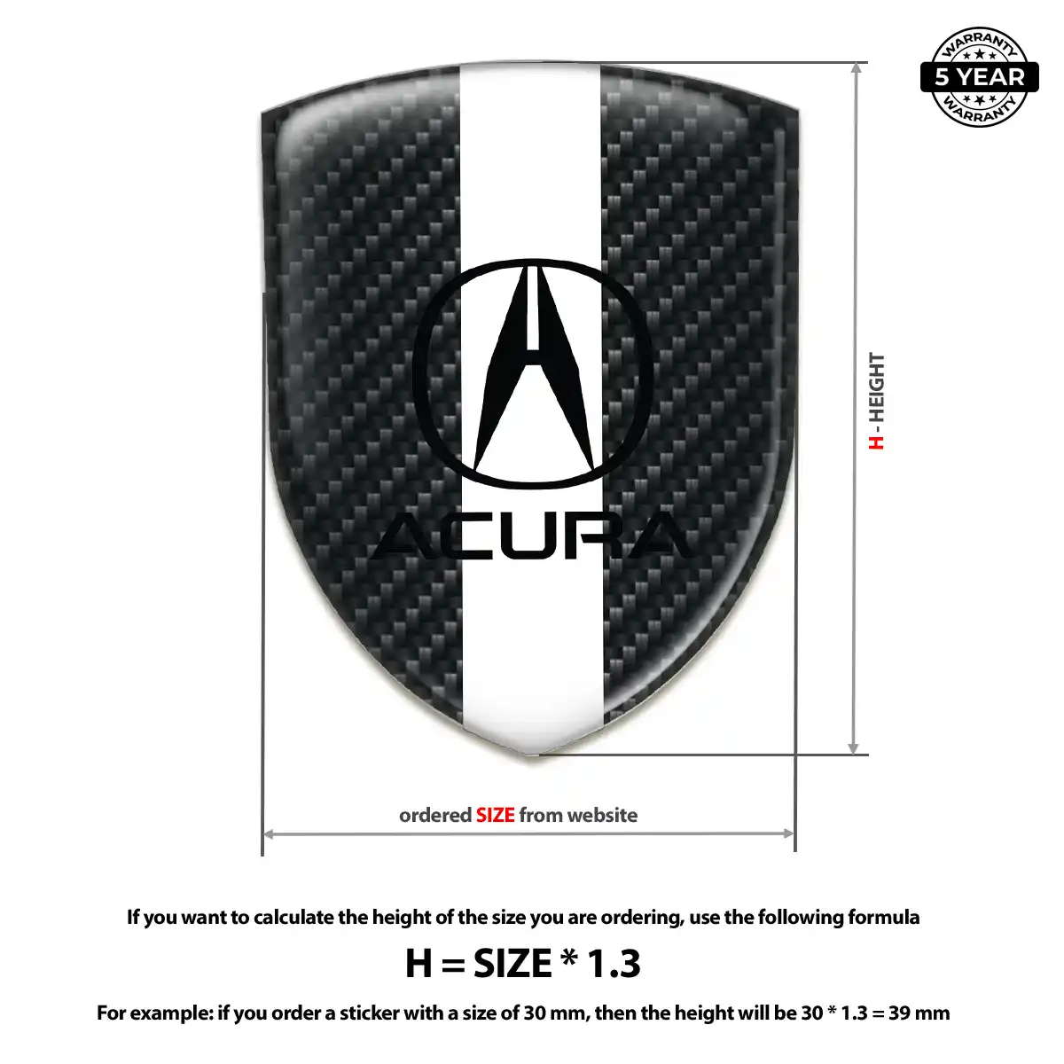 Acura Domed Badge Deluxe Edition