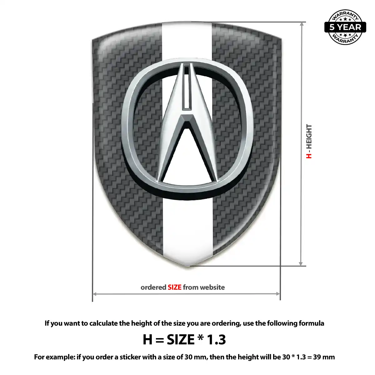 Acura Domed Badge Prestige Line