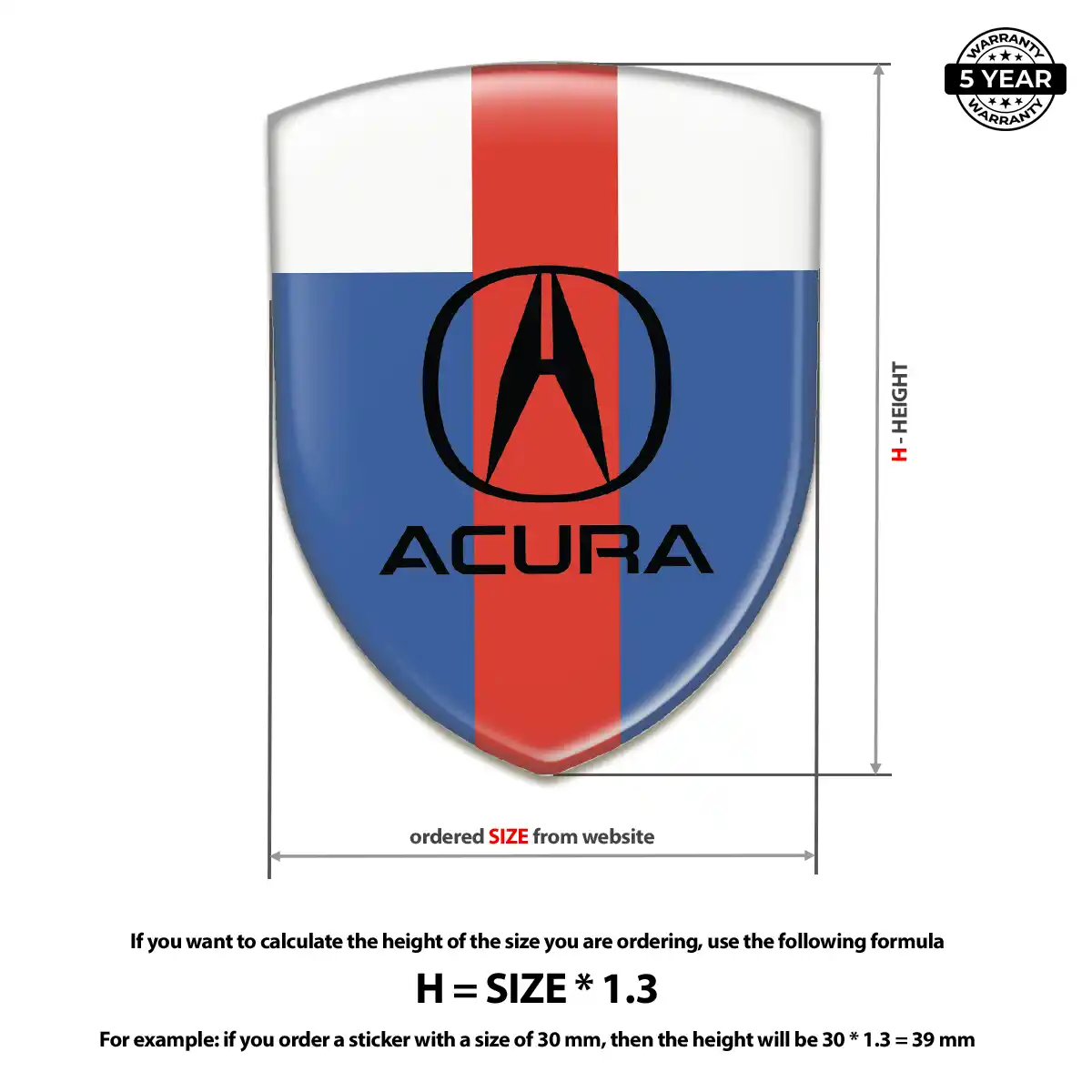 Acura Domed Badge Prime Quality