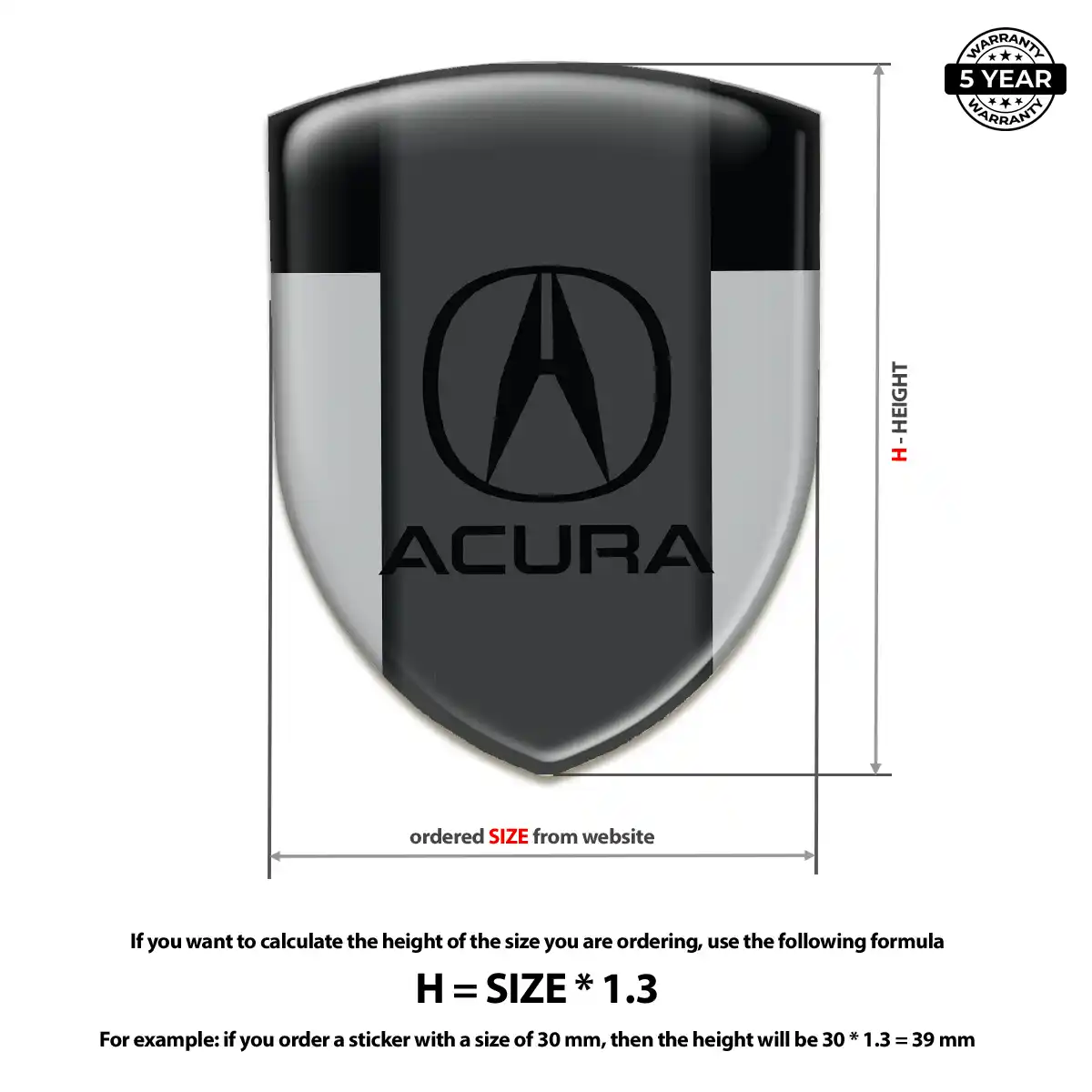 Acura Domed Car Sticker Prestige Line