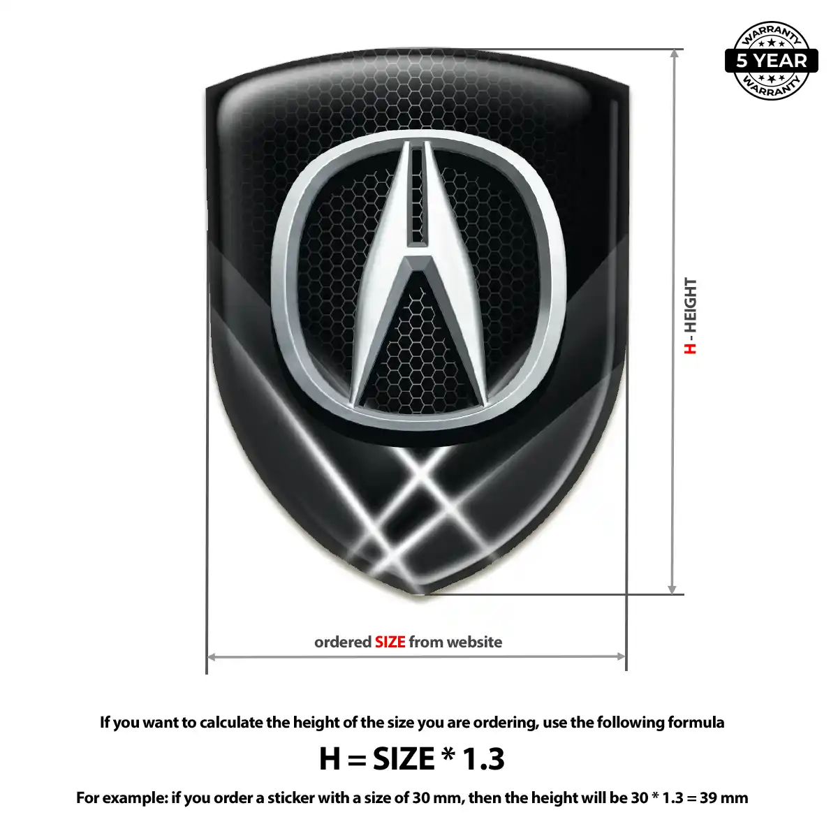 Acura Domed Car Sticker Sleek Style
