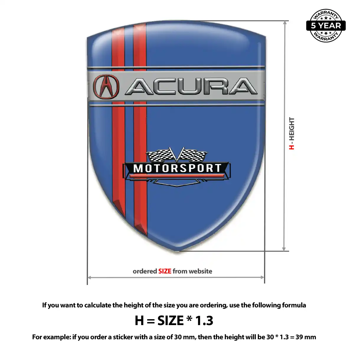 Acura Domed Car Sticker Superior Craft