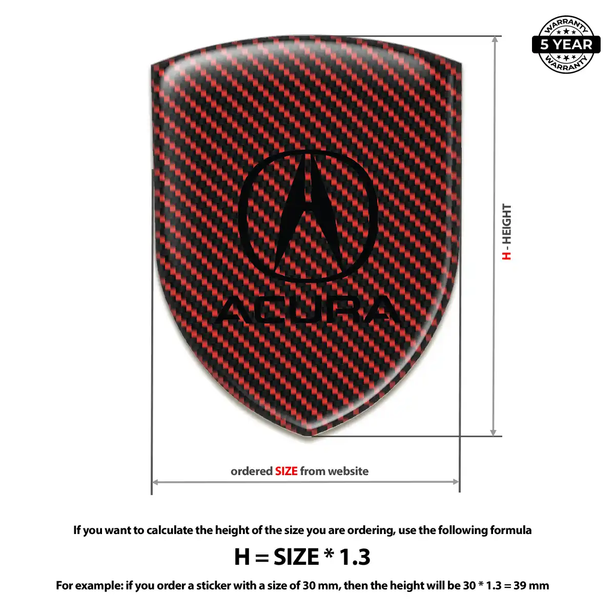 Acura Domed Decal Elite Edition