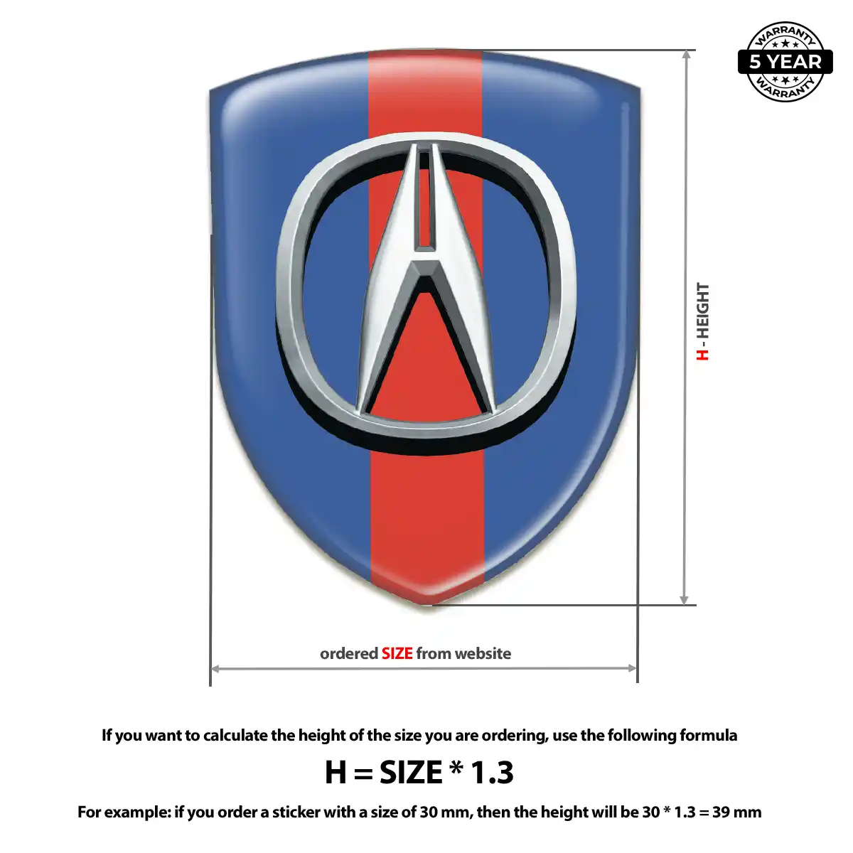 Acura Domed Decal Exclusive Series