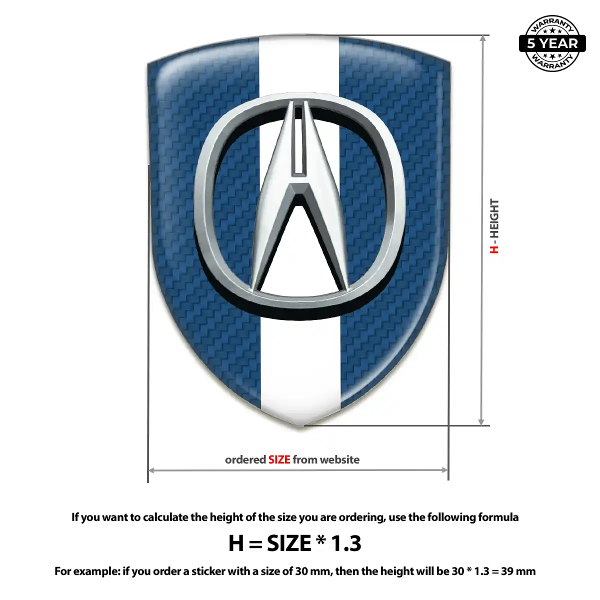 Acura Domed Decal Noble Edition