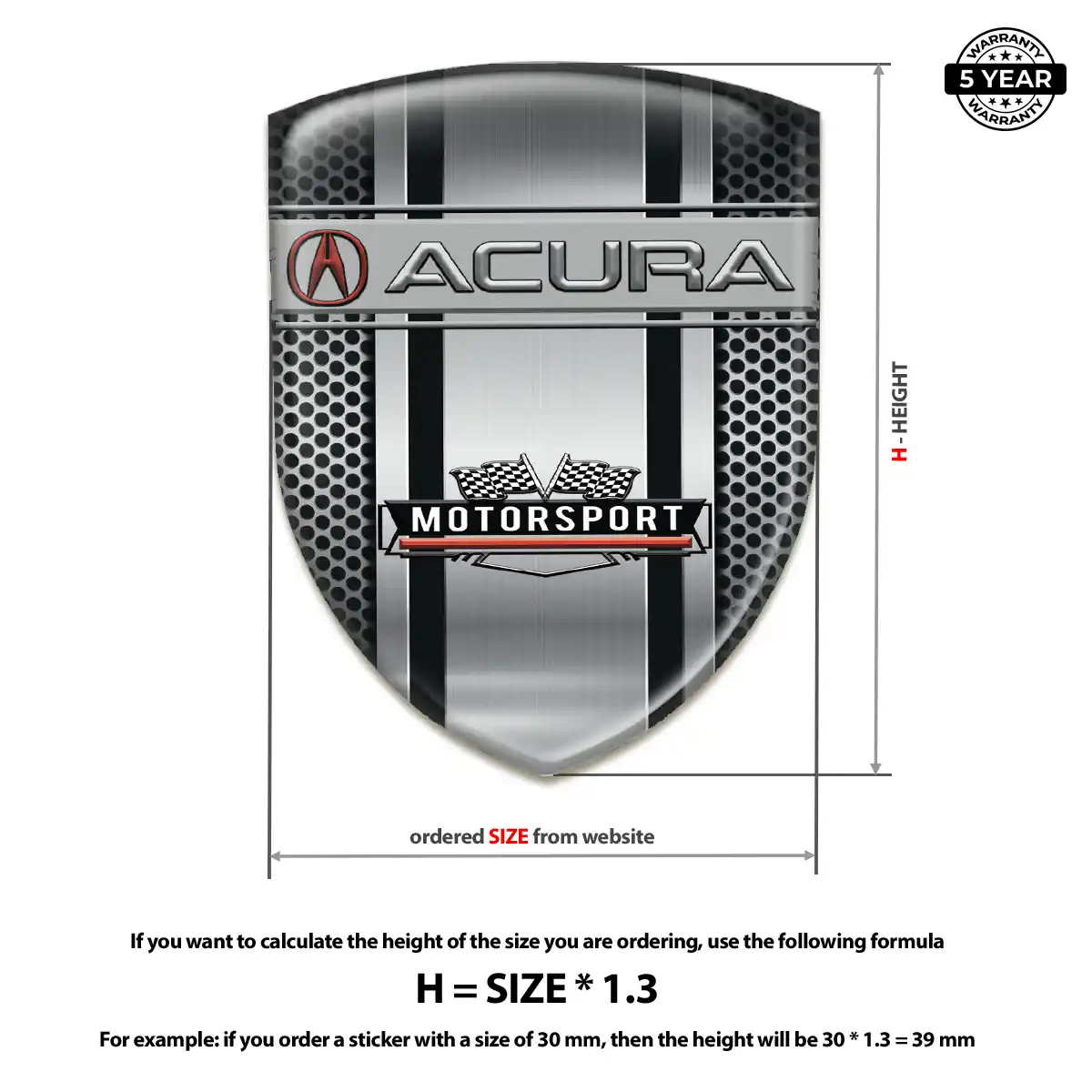 Acura Domed Decal Opulent Line