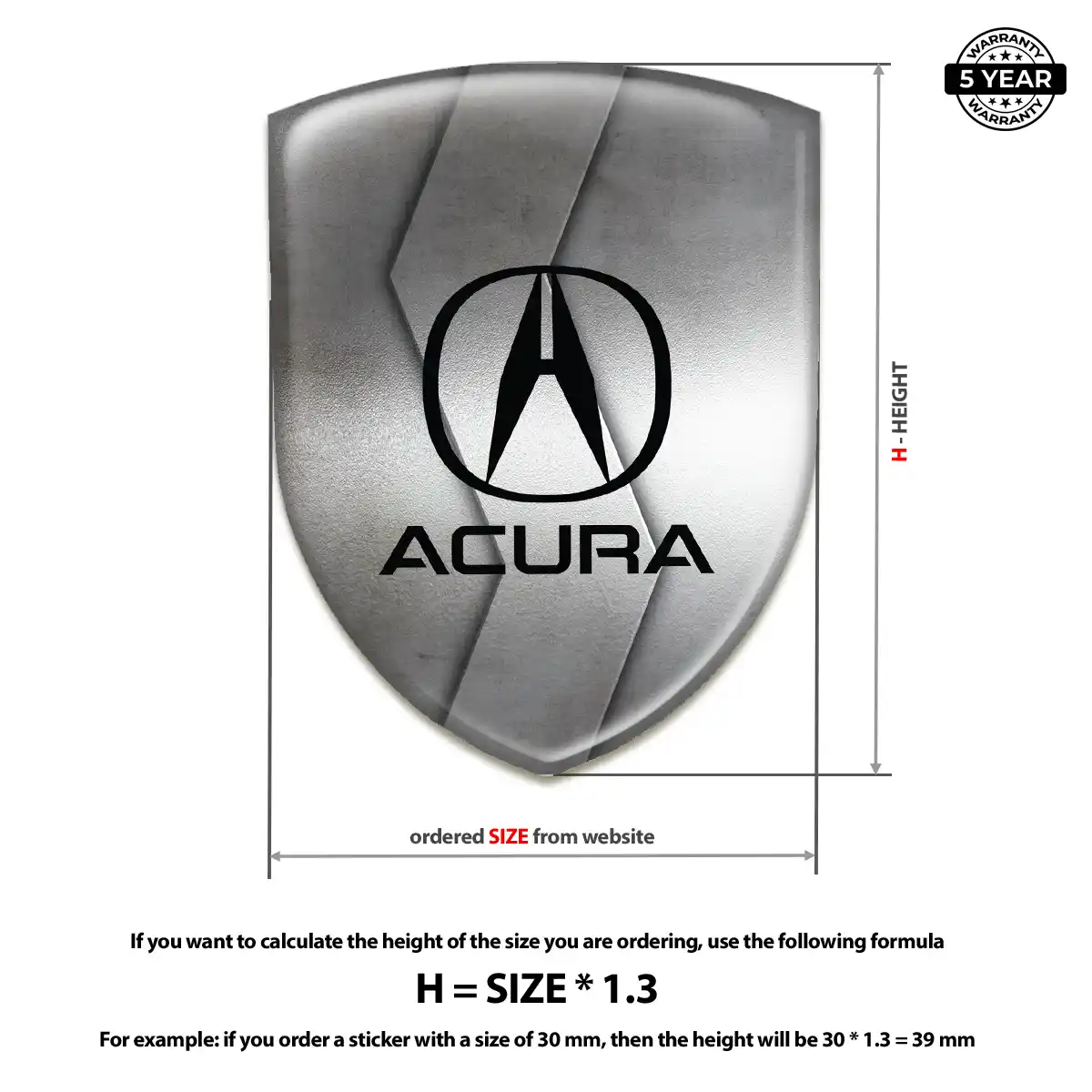 Acura Domed Decal Prestige Line