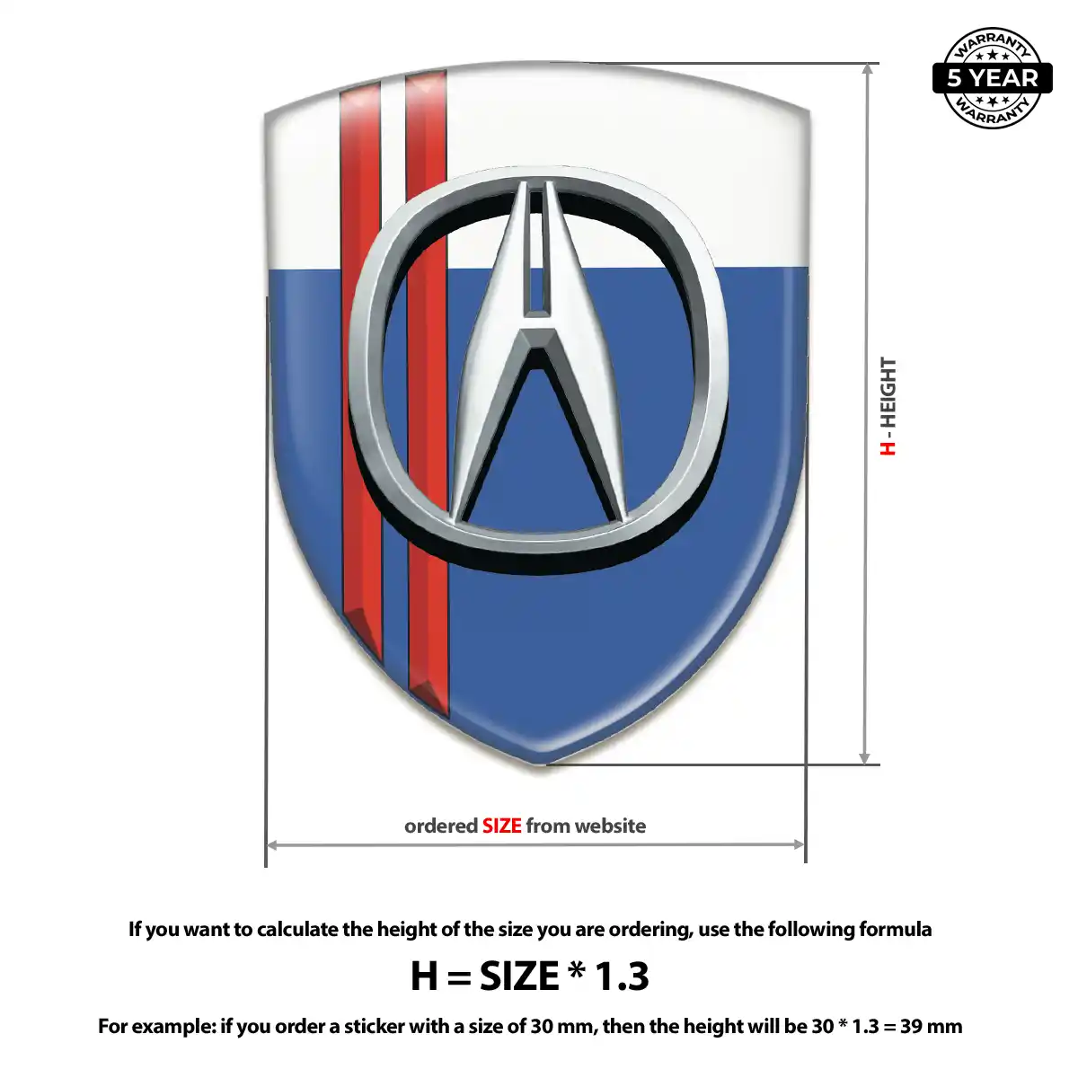 Acura Domed Decal Sleek Style