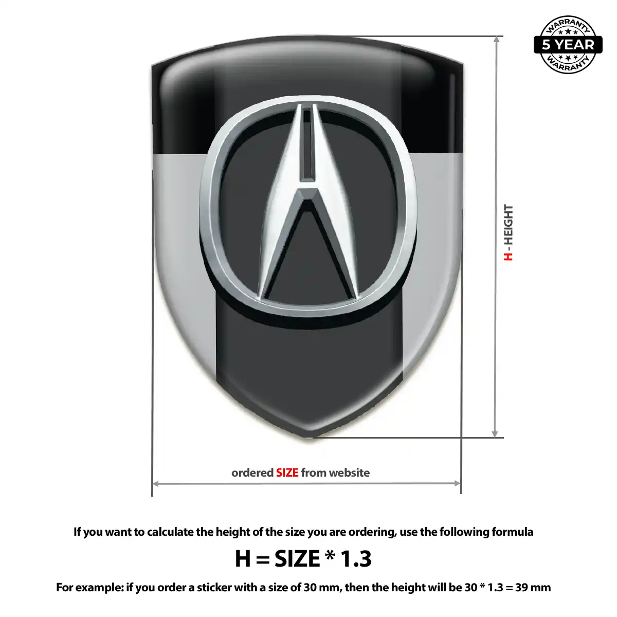 Acura Domed Emblem Deluxe Edition