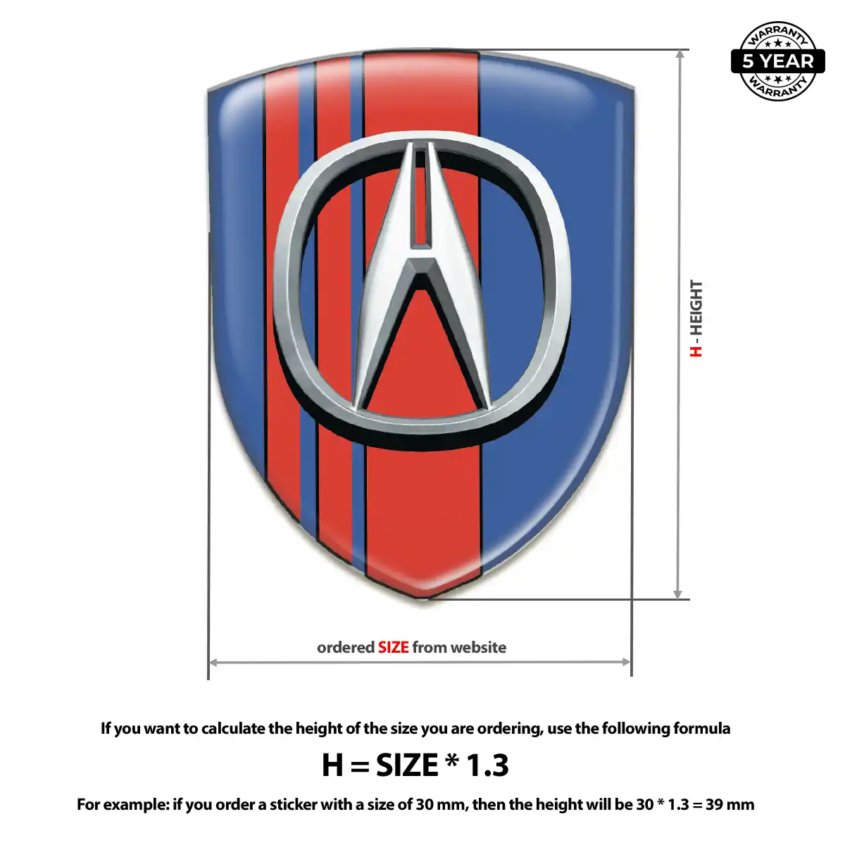 Acura Domed Emblem Elite Edition